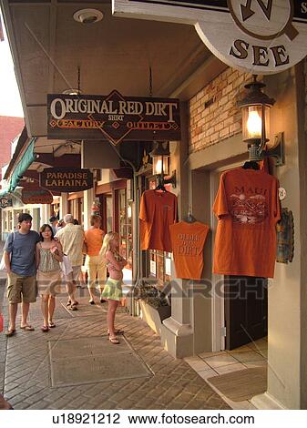 Lahaina, Maui, HI, Hawaii, West Maui, Historic Downtown, Front Street, shops, Red Dirt T-Shirt Shop View Large Photo Image Stock Image - Lahaina, Maui, HI, Hawaii, West Maui, Historic Downtown, Front Street, shops, Red Dirt T-Shirt Shop. Fotosearch