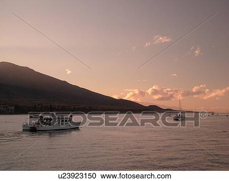 Stock Image -  Lahaina, Maui, HI, Hawaii, West Maui, Auau Channel. Fotosearch