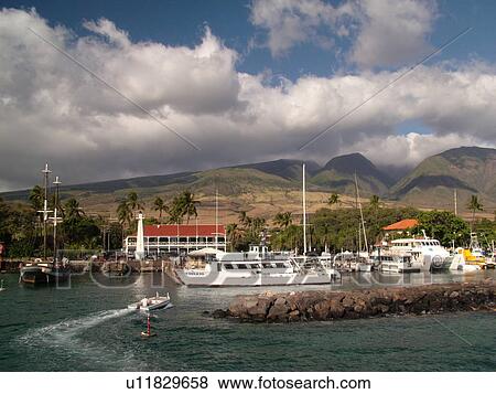 Lahaina, Maui, HI, Hawaii, West Maui, Lahaina Harbor, marina View Large Photo Image Stock Photo - Lahaina, Maui, HI, Hawaii, West Maui, Lahaina Harbor, marina. Fotosearch