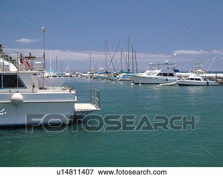 Stock Photo -  Lahaina, Maui, HI, Hawaii, West Maui, Lahaina Harbor. Fotosearch