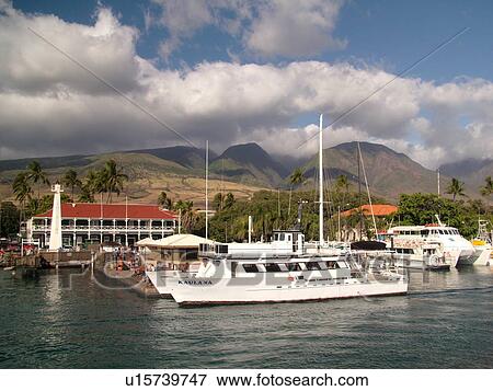 Stock Photo -  Lahaina, Maui, HI, Hawaii, West Maui, Lahaina Harbor, marina. Fotosearch