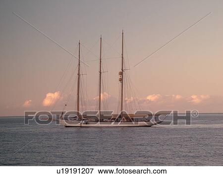 Stock Photo -  Lahaina, Maui, HI, Hawaii, West Maui, Auau Channel, schooner, windjammer. Fotosearch