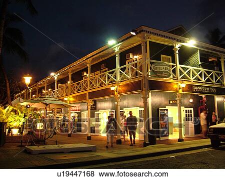 Lahaina, Maui, HI, Hawaii, West Maui, Historic Downtown, Historic Pioneer Inn, evening, shops View Large Photo Image Stock Photo - Lahaina, Maui, HI, Hawaii, West Maui, Historic Downtown, Historic Pioneer Inn, evening, shops. Fotosearch
