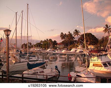 Lahaina, Maui, HI, Hawaii, West Maui, Lahaina Harbor, marina, sunset View Large Photo Image Stock Photography - Lahaina, Maui, HI, Hawaii, West Maui, Lahaina Harbor, marina, sunset. Fotosearch
