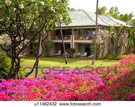 Stock Image -  Lanai, HI, Hawaii, Hulopoe Bay, Manele Bay Hotel. Fotosearch