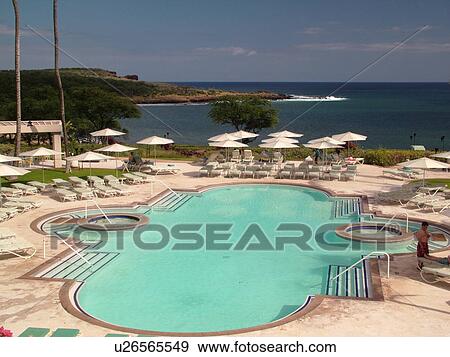 Lanai, HI, Hawaii, Hulopoe Bay, Manele Bay Hotel View Large Photo Image Stock Photo - Lanai, HI, Hawaii, Hulopoe Bay, Manele Bay Hotel. Fotosearch