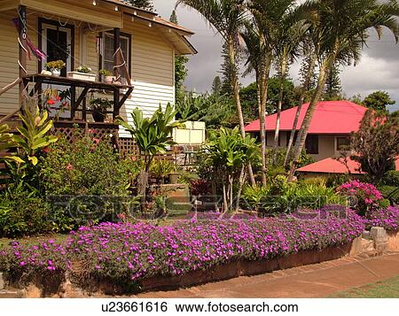 Stock Photograph -  Lanai, HI, Hawaii, Lanai City, downtown. Fotosearch