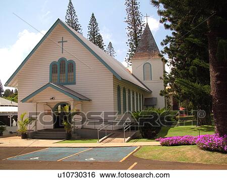 Lanai, HI, Hawaii, Lanai City, Hawaiian Church View Large Photo Image Stock Photograph - Lanai, HI, Hawaii, Lanai City, Hawaiian Church. Fotosearch