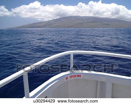 Stock Photo -  Lanai, HI, Hawaii, Lanai Island from ferry. Fotosearch