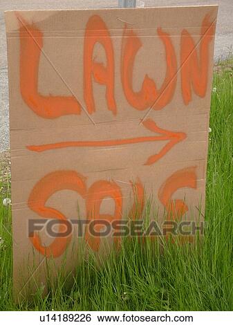 Stock Photograph -  Lawn Sale sign. Fotosearch