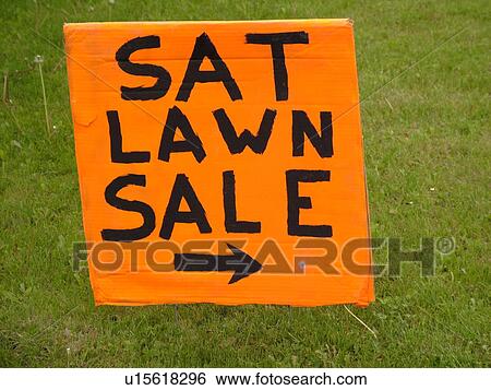 Stock Photograph -  Lawn Sale sign. Fotosearch