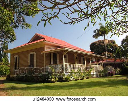 Stock Image -  Lihue, Kauai, HI, Hawaii, East Shore, Kilohana Plantation & Shops, Gaylord Parke Wilcox, Grove Farm Homestead. Fotosearch