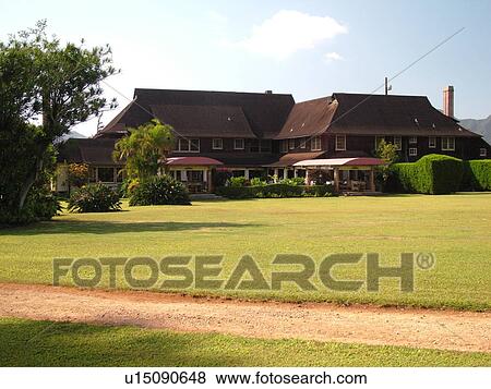 Stock Photo -  Lihue, Kauai, HI, Hawaii, East Shore, Kilohana Plantation, Tudor style mansion, Gaylord Parke Wilcox, Grove Farm Homestead. Fotosearch