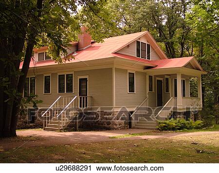 Stock Image -  Little Falls, MN, Minnesota, Charles A Lindbergh Historic Site, State Park, Boyhood Home. Fotosearch