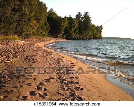 Little Sandy Bay, WI, Wisconsin, Lake Superior, beach View Large Photo Image Picture - Little Sandy Bay, WI, Wisconsin, Lake Superior, beach. Fotosearch