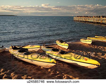 Little Sandy Bay, WI, Wisconsin, Lake Superior, kayaks, beach View Large Photo Image Stock Photograph - Little Sandy Bay, WI, Wisconsin, Lake Superior, kayaks, beach. Fotosearch