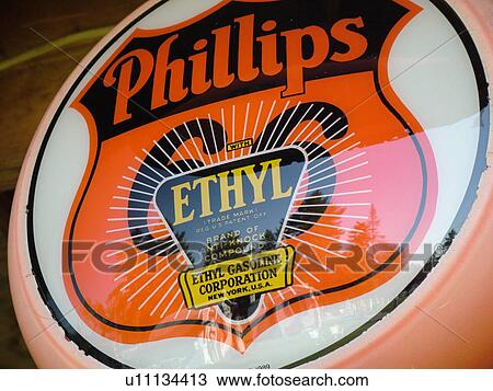 Stock Image -  Littletown, NH, New Hampshire, Antique Gas Station Signs, fuel companies. Fotosearch
