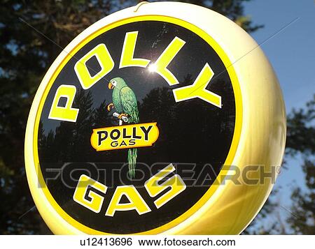Stock Photograph -  Littletown, NH, New Hampshire, Antique Gas Station Signs, fuel companies. Fotosearch