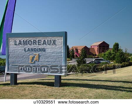 Stock Image -  Lodi, NY, New York, Seneca Lake, Finger Lakes Region, Lamoreaux Wine Cellars, winery, entrance sign. Fotosearch