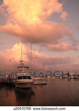 Stock Photo -  Maalaea, Maui, HI, Hawaii, marina, sunset. Fotosearch