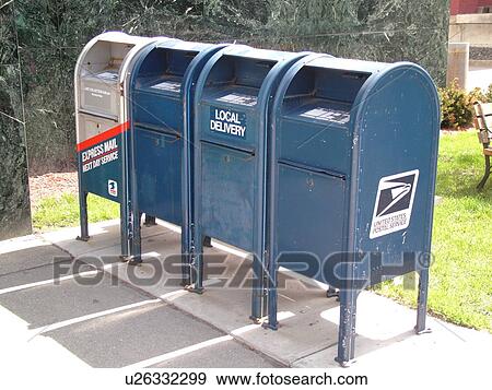 Stock Photo -  mailboxes, United States Postal Service. Fotosearch
