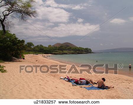 Stock Photo -  Makena, Maui, HI, Hawaii, Leeward Coast, Makena Bay, Makena Beach. Fotosearch