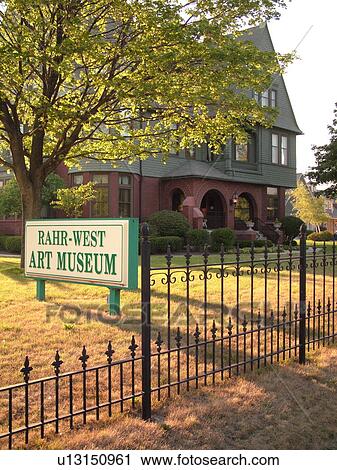 Stock Image -  Manitowoc, WI, Wisconsin, Rahr-West Art Museum, Victorian Mansion. Fotosearch