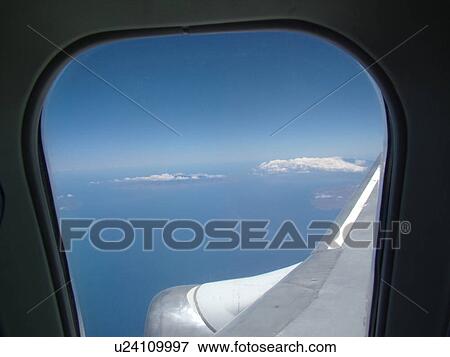 Stock Photo -  Maui, HI, Hawaii, aerial, view from plane's window. Fotosearch