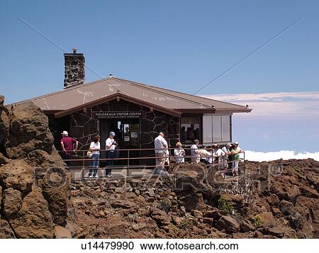 Stock Image -  Maui, HI, Hawaii, Haleakala National Park, Haleakala Visitor Center Overlook, volcano, House of the Sun. Fotosearch