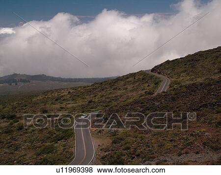Maui, HI, Hawaii, Haleakala National Park, volcano, Haleakala Crater Road View Large Photo Image Stock Photo - Maui, HI, Hawaii, Haleakala National Park, volcano, Haleakala Crater Road. Fotosearch