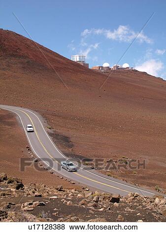 Stock Photo -  Maui, HI, Hawaii, Haleakala National Park, Haleakala Observatories, volcano. Fotosearch