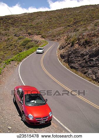 Stock Photo -  Maui, HI, Hawaii, Haleakala National Park, volcano, Haleakala Crater Road. Fotosearch