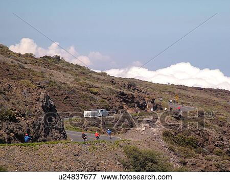 Maui, HI, Hawaii, Haleakala National Park, biking down the volcano View Large Photo Image Stock Photo - Maui, HI, Hawaii, Haleakala National Park, biking down the volcano. Fotosearch