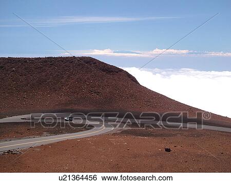 Stock Photograph -  Maui, HI, Hawaii, Haleakala National Park, Puulaula Summit (10, 023 ft. ), volcano. Fotosearch