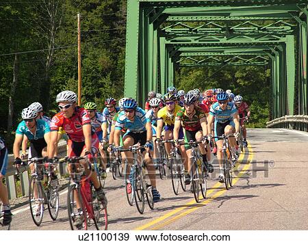 Stock Photo -  Middlesex, VT, Vermont, Green Mountain Stage Race, men biking, group. Fotosearch