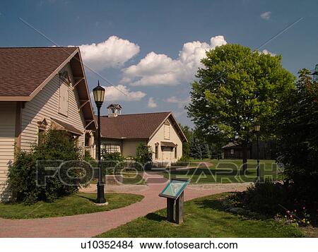 Picture -  Midland, MI, Michigan, Herbert H. Dow Historical Museum, Bradley House Museum & Carriage House. Fotosearch