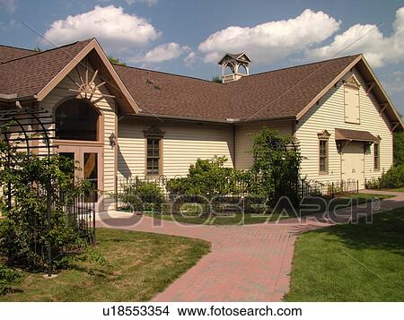 Picture -  Midland, MI, Michigan, Herbert H. Dow Historical Museum, Bradley House Museum & Carriage House. Fotosearch