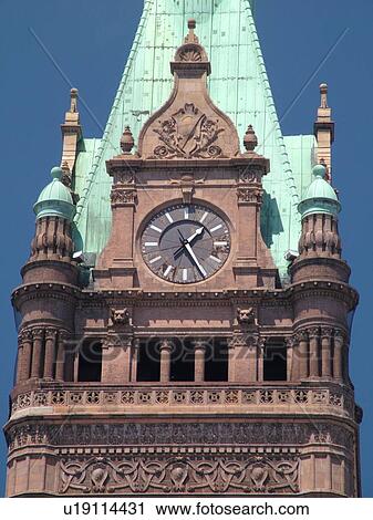 Milwaukee, WI, Wisconsin, Downtown, City Hall, 1895 Flemish Renaissance style, clock tower View Large Photo Image Stock Image - Milwaukee, WI, Wisconsin, Downtown, City Hall, 1895 Flemish Renaissance style, clock tower. Fotosearch