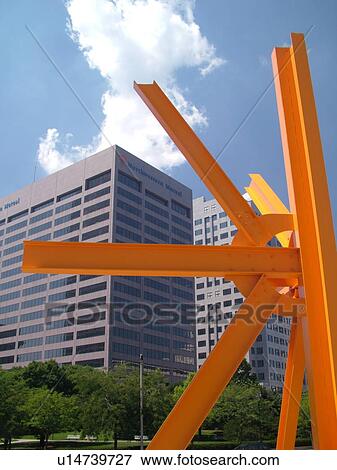 Milwaukee, WI, Wisconsin, Downtown, large orange sculpture outside the Milwaukee Art Museum, Northwestern Mutual office buildings View Large Photo Image Stock Photo - Milwaukee, WI, Wisconsin, Downtown, large orange sculpture outside the Milwaukee Art Museum, Northwestern Mutual office buildings. Fotosearch