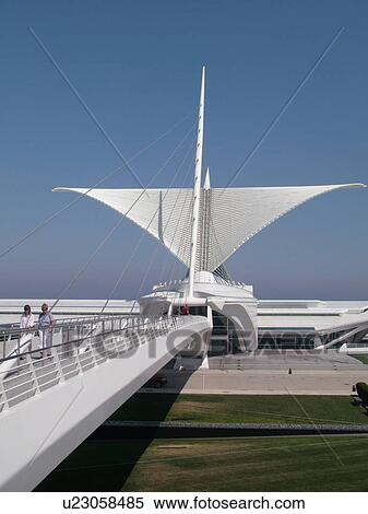 Milwaukee, WI, Wisconsin, Downtown, Milwaukee Art Museum, Lake Michigan, lakefront, Reiman Foundation Bridge, Connecting Life and Art, pedestrian walkway View Large Photo Image Stock Photography - Milwaukee, WI, Wisconsin, Downtown, Milwaukee Art Museum, Lake Michigan, lakefront, Reiman Foundation Bridge, Connecting Life and Art, pedestrian walkway. Fotosearch