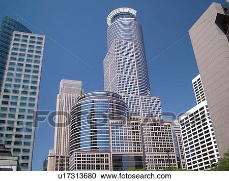 Stock Image -  Minneapolis, MN, Minnesota, Twin Cities, Downtown skyline. Fotosearch