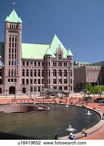 Minneapolis, MN, Minnesota, Twin Cities, Downtown, Minneapolis City Hall, City Park Fountain View Large Photo Image Stock Image - Minneapolis, MN, Minnesota, Twin Cities, Downtown, Minneapolis City Hall, City Park Fountain. Fotosearch