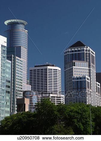 Stock Photo -  Minneapolis, MN, Minnesota, Twin Cities, Downtown skyline. Fotosearch