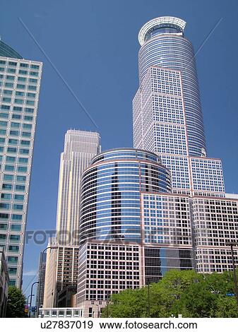 Stock Photo -  Minneapolis, MN, Minnesota, Twin Cities, Downtown skyline. Fotosearch