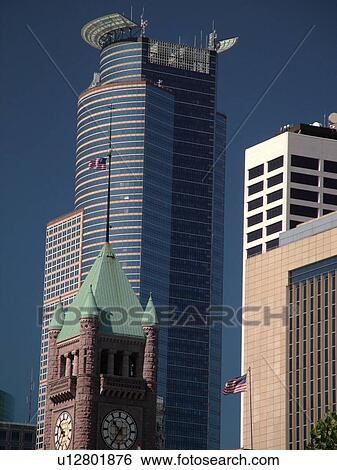 Stock Photograph -  Minneapolis, MN, Minnesota, Twin Cities, Downtown skyline. Fotosearch