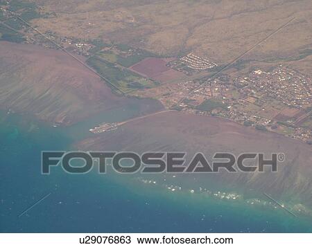 Stock Image -  Molokai, HI, Hawaii, aerial. Fotosearch