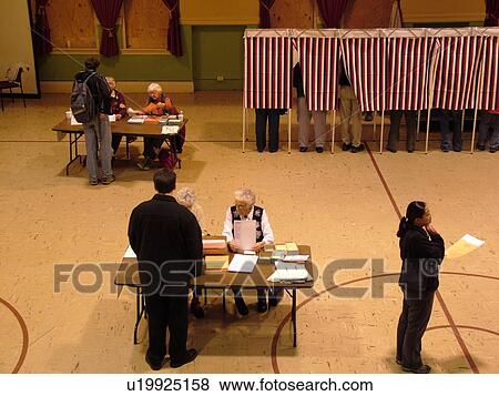 Montpelier, VT, Vermont, City Hall, interior, Election Day, 2004, Voting Booths View Large Photo Image Stock Photo - Montpelier, VT, Vermont, City Hall, interior, Election Day, 2004, Voting Booths. Fotosearch