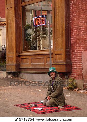 Montpelier, VT, Vermont, Farmer's Market, homeless man View Large Photo Image Picture - Montpelier, VT, Vermont, Farmer's Market, homeless man. Fotosearch