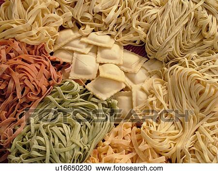 Stock Image -  Montpelier, VT, Vermont, Farmer's Market, Fresh Pasta. Fotosearch