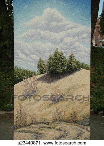 Stock Image -  Montpelier, VT, Vermont, Farmer's Market, paintings, prints. Fotosearch